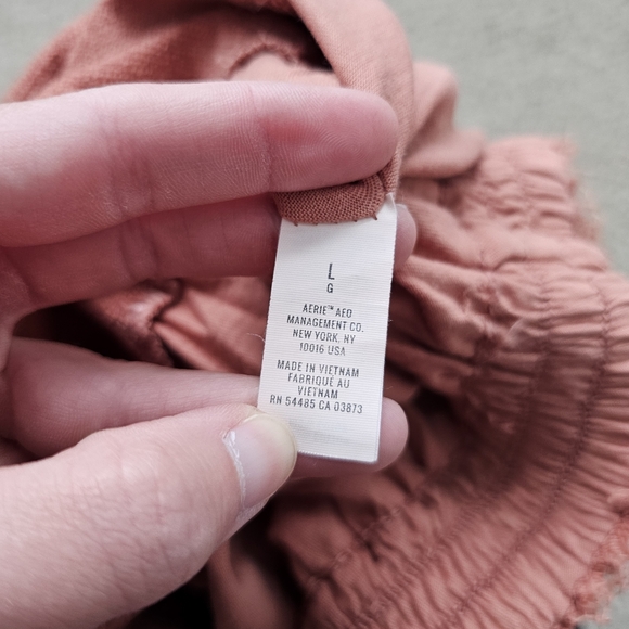 Aerie weekend ruffle tiered mini skirt raw hem smocked coquette medium large - Picture 4 of 5